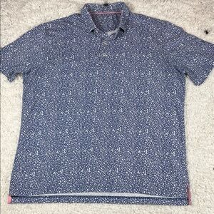 Johnnie-O Performance Polo, Blue with Pink Accents, Size XL